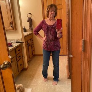 10/10$ bundle offer. Style&company  Pink Graphic Blouse with 3/4 Sleeves